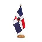 Drapeau de table République dominicaine 15 x 22 cm, bois