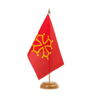 Drapeau de table Midi Pyrénées - 15 x 22 cm, bois