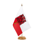 Gibraltar Holz Tischflagge 15 x 22 cm