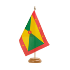 Grenada Holz Tischflagge 15 x 22 cm