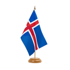 Island Holz Tischflagge 15 x 22 cm