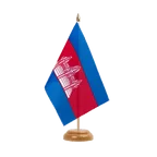 Holz Tischflagge Kambodscha 15 x 22 cm