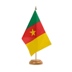 Holz Tischflagge Kamerun 15 x 22 cm