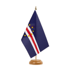 Kap Verde Holz Tischflagge 15 x 22 cm