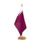 Tischflagge Katar - 15 x 22 cm Holz