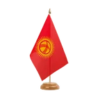 Holz Tischflagge Kirgisistan 15 x 22 cm