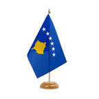 Kosovo Holz Tischflagge 15 x 22 cm