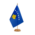 Drapeau de table Kosovo 15 x 22 cm, bois