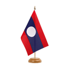 Laos Holz Tischflagge 15 x 22 cm