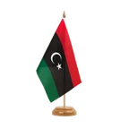 Holz Tischflagge Libyen Königreich 1951-1969 15 x 22 cm