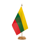 Tischflagge Litauen - 15 x 22 cm Holz