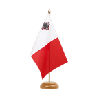 Malta Holz Tischflagge 15 x 22 cm