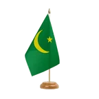 Holz Tischflagge Mauretanien 15 x 22 cm
