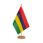 Holz Tischflagge Mauritius 15 x 22 cm