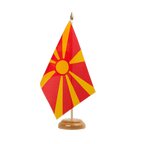 Mazedonien Holz Tischflagge 15 x 22 cm