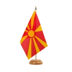 Holz Tischflagge Mazedonien 15 x 22 cm