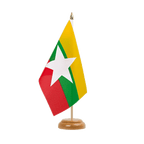 Myanmar Holz Tischflagge 15 x 22 cm