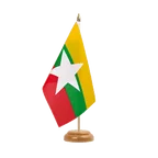 Holz Tischflagge Myanmar 15 x 22 cm