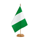 Nigeria Holz Tischflagge 15 x 22 cm