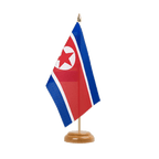 Corée du Nord Drapeau de table 15 x 22 cm, bois