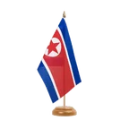 Holz Tischflagge Nordkorea 15 x 22 cm