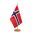 Holz Tischflagge Norwegen 15 x 22 cm