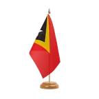 Holz Tischflagge Osttimor 15 x 22 cm