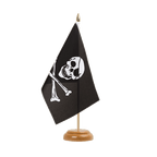 Pirat Skull and Bones Holz Tischflagge 15 x 22 cm