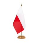 Drapeau de table Pologne 15 x 22 cm, bois