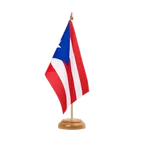 Drapeau de table Puerto Rico 15 x 22 cm, bois