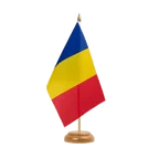 Rumania Table Flag 6x9", wooden