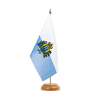 San Marino Holz Tischflagge 15 x 22 cm