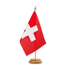 Holz Tischflagge Schweiz 15 x 22 cm