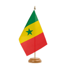 Senegal Holz Tischflagge 15 x 22 cm