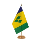 Holz Tischflagge St. Vincent und die Grenadinen 15 x 22 cm