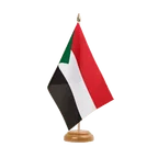 Holz Tischflagge Sudan 15 x 22 cm