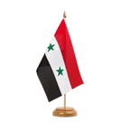 Holz Tischflagge Syrien 15 x 22 cm