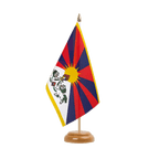 Tibet Holz Tischflagge 15 x 22 cm