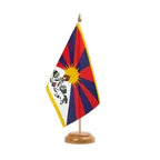 Holz Tischflagge Tibet 15 x 22 cm