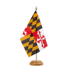 Maryland Holz Tischflagge 15 x 22 cm