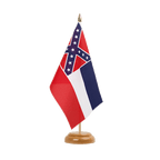 Mississippi Holz Tischflagge 15 x 22 cm