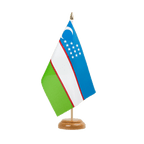 Usbekistan Holz Tischflagge 15 x 22 cm
