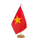 Vietnam Holz Tischflagge 15 x 22 cm