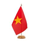 Holz Tischflagge Vietnam 15 x 22 cm