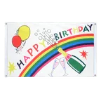 Happy Birthday Banner Flag 3x5 ft, landscape