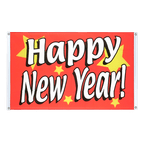 Happy New Year Bannerfahne 90 x 150 cm, Querformat