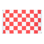 Kariert Rot-Weiß Bannerfahne 90 x 150 cm, Querformat