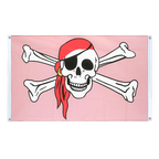 Pirat Pink Bannerfahne 90 x 150 cm, Querformat