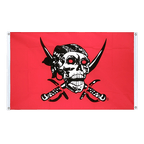 Pirat Rotes Tuch Bannerfahne 90 x 150 cm, Querformat