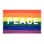 Regenbogen PEACE Bannerfahne 90 x 150 cm, Querformat